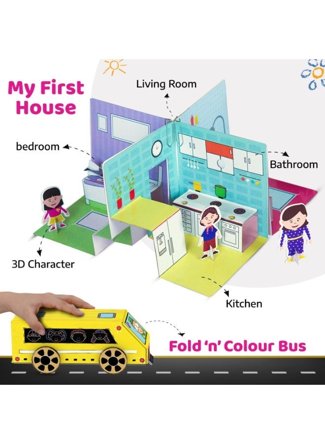 سمارتيفيتي مجموعة سمارتيفيتي ميجا 20+ للأنشطة الفنية والحرفية للبنات من عمر 5 إلى 9 سنوات | هدية عيد ميلاد إبداعية للأطفال | صلصال، ختم، تتبع، منزل ثلاثي الأبعاد، أوريغامي، وغيرها الكثير | ألعاب للأطفال من عمر 5 إلى 9 سنوات - Image 4